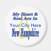 My Heart & Soul Are In New Hampshire Magnet