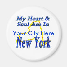 My Heart & Soul Are In New York Magnet