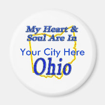 My Heart & Soul Are In Ohio Fridge Magnets