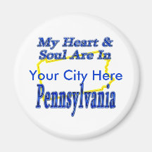 My Heart & Soul Are In Pennsylvania Refrigerator Magnets
