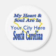 My Heart & Soul Are In South Carolina Refrigerator Magnet
