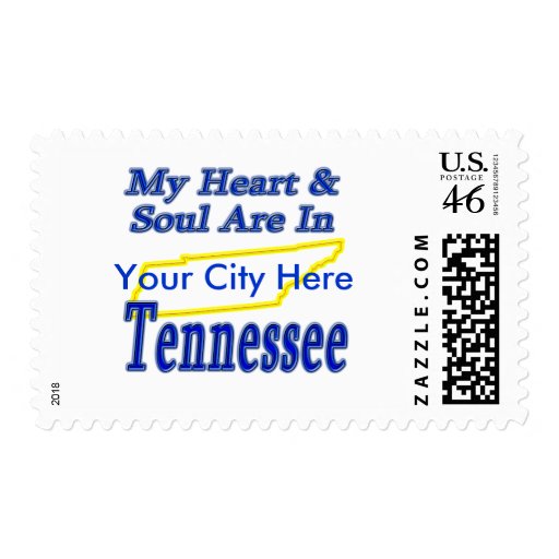 My Heart & Soul Are In Tennessee Postage Stamps