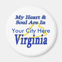 My Heart & Soul Are In Virginia Magnet