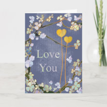 My Heart & Your Heart are always together, surrounded by flowers! : Love You card