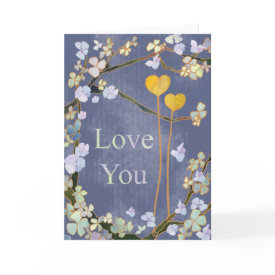 My Heart & Your Heart are always together, surrounded by flowers! : Love You card
