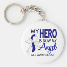 My Hero Is My Angel ALS Key Chain