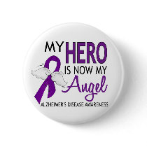 My Hero Is My Angel Alzheimer's Disease Pinback Buttons