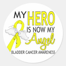 My Hero Is My Angel Bladder Cancer Stickers