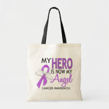 My Hero Is My Angel Cancer Bags