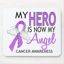 My Hero Is My Angel Cancer Mouse Pads
