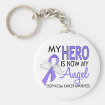 My Hero Is My Angel Esophageal Cancer Keychain
