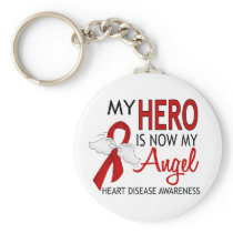 My Hero Is My Angel Heart Disease Key Chain
