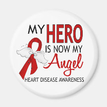 My Hero Is My Angel Heart Disease Magnets