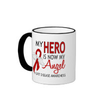 My Hero Is My Angel Heart Disease Mugs