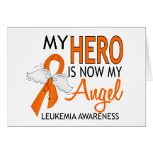 My Hero Is My Angel Leukemia Greeting Card