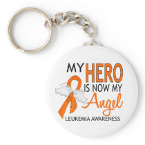 My Hero Is My Angel Leukemia Keychains