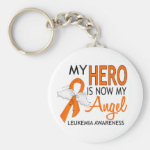 My Hero Is My Angel Leukemia Keychains