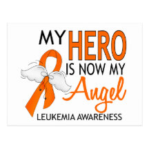 My Hero Is My Angel Leukemia Postcard