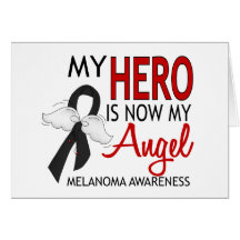 My Hero Is My Angel Melanoma Greeting Card