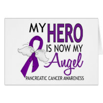 My Hero Is My Angel Pancreatic Cancer Greeting Card