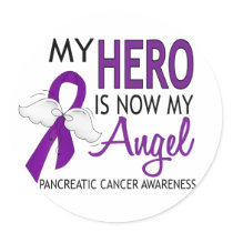 My Hero Is My Angel Pancreatic Cancer Stickers