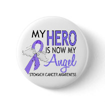 My Hero Is My Angel Stomach Cancer Pinback Buttons