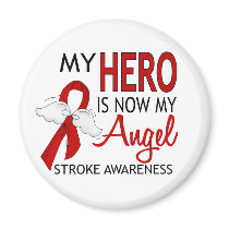 My Hero Is My Angel Stroke Refrigerator Magnet
