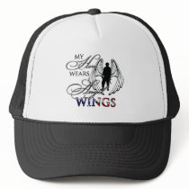 My Hero Wears Angel Wings Trucker Hat
