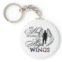 My Hero Wears Angel Wings Key Chain
