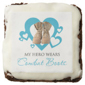 My Hero Wears Combat Boots Square Brownie