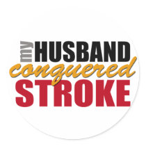 My Husband Conquered Stroke Stickers stickers