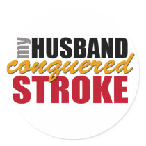 My Husband Conquered Stroke Stickers stickers