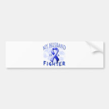 My Husband Is A Fighter Blue Bumper Sticker