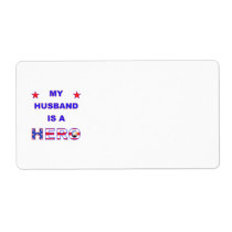 My Husband Is A Hero Custom Shipping Label