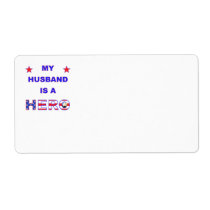 My Husband Is A Hero Personalized Shipping Label