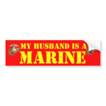 MY HUSBAND IS A MARINE BUMPER STICKER