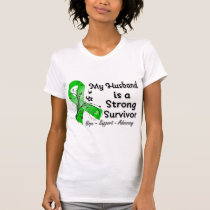 My Husband is a Strong Survivor Green Ribbon T Shirt