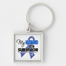 My Husband  is a Survivor - Colon Cancer Key Chain