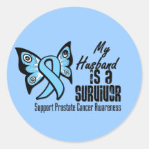 My Husband is a Survivor - Prostate Cancer Round Stickers