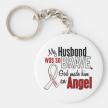 My Husband Is An Angel Lung Cancer Keychain