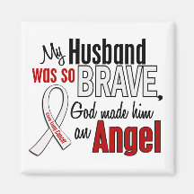 My Husband Is An Angel Lung Cancer Refrigerator Magnet