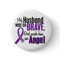 My Husband Is An Angel Pancreatic Cancer buttons by awarenessgifts My Husband Is An Angel Pancreatic Cancer buttons