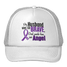 My Husband Is An Angel Pancreatic Cancer Trucker Hat