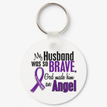 My Husband Is An Angel Pancreatic Cancer keychains