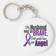 My Husband Is An Angel Pancreatic Cancer Key Chains
