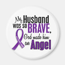 My Husband Is An Angel Pancreatic Cancer Fridge Magnet