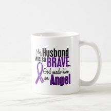 My Husband Is An Angel Pancreatic Cancer Coffee Mugs