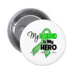 My Husband is My Hero - Kidney Cancer Pinback Buttons