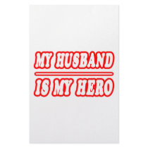 My Husband Is My Hero Stationery Design