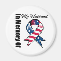 My Husband Memorial Patriotic Ribbon Magnet